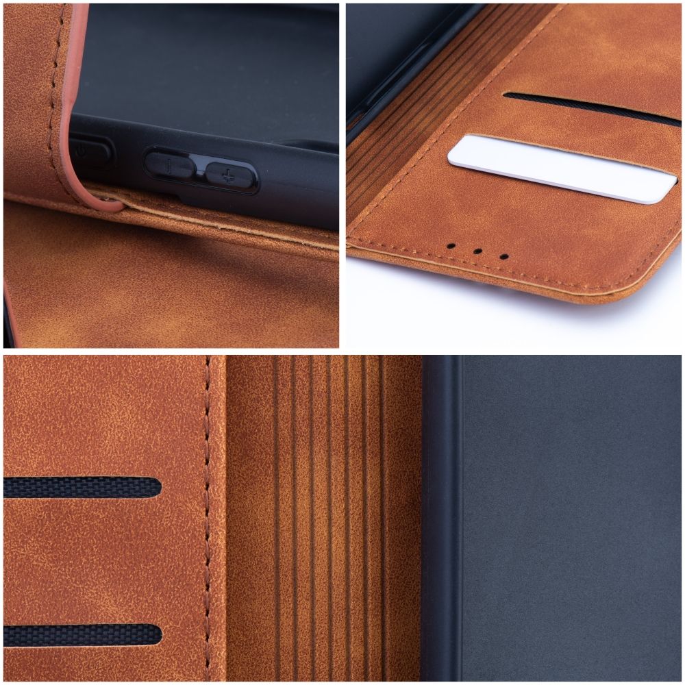 Pokrowiec etui z klapk na magnes Tender Book brzowe APPLE iPhone 15 Pro / 7