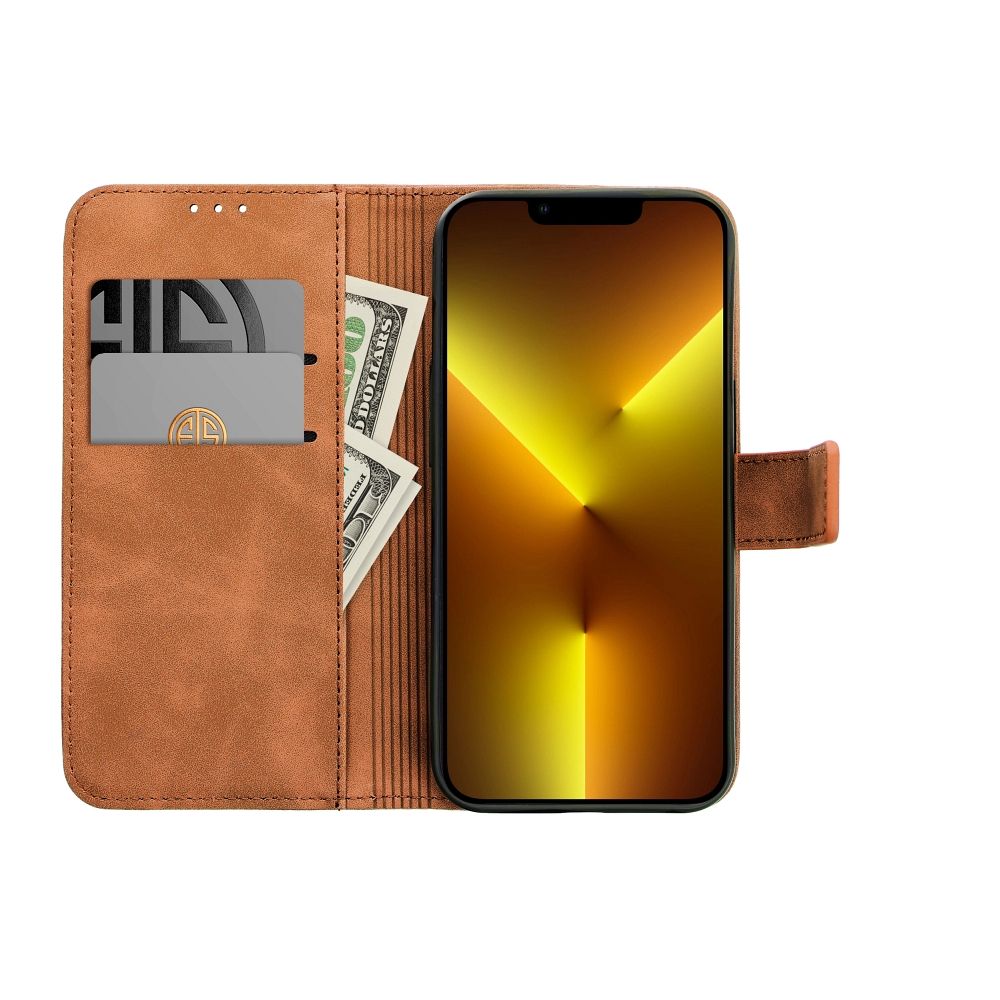 Pokrowiec etui z klapk na magnes Tender Book brzowe SAMSUNG Galaxy A56 5G / 7