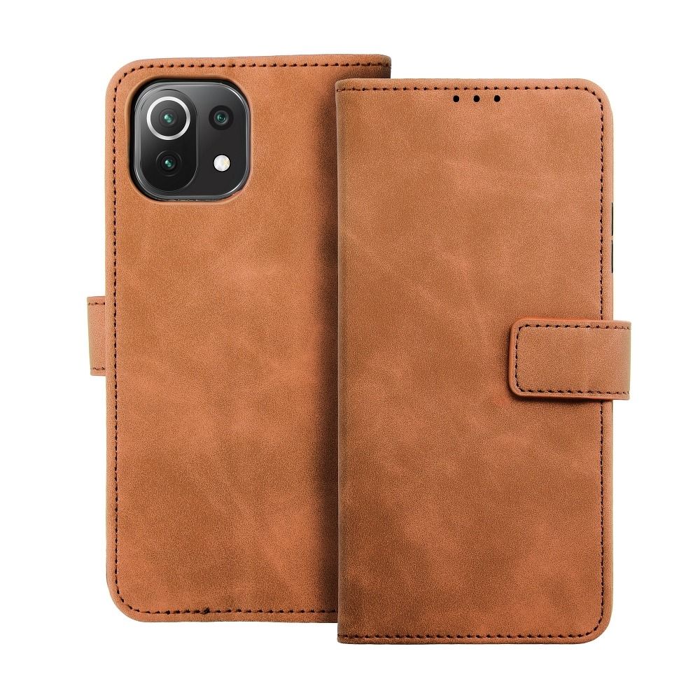 Pokrowiec etui z klapką na magnes Tender Book brązowe Xiaomi Redmi 10 2022 / 2