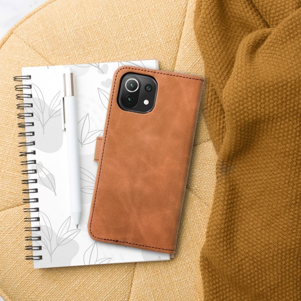 Pokrowiec etui z klapką na magnes Tender Book brązowe Xiaomi Redmi 10 2022 / 3