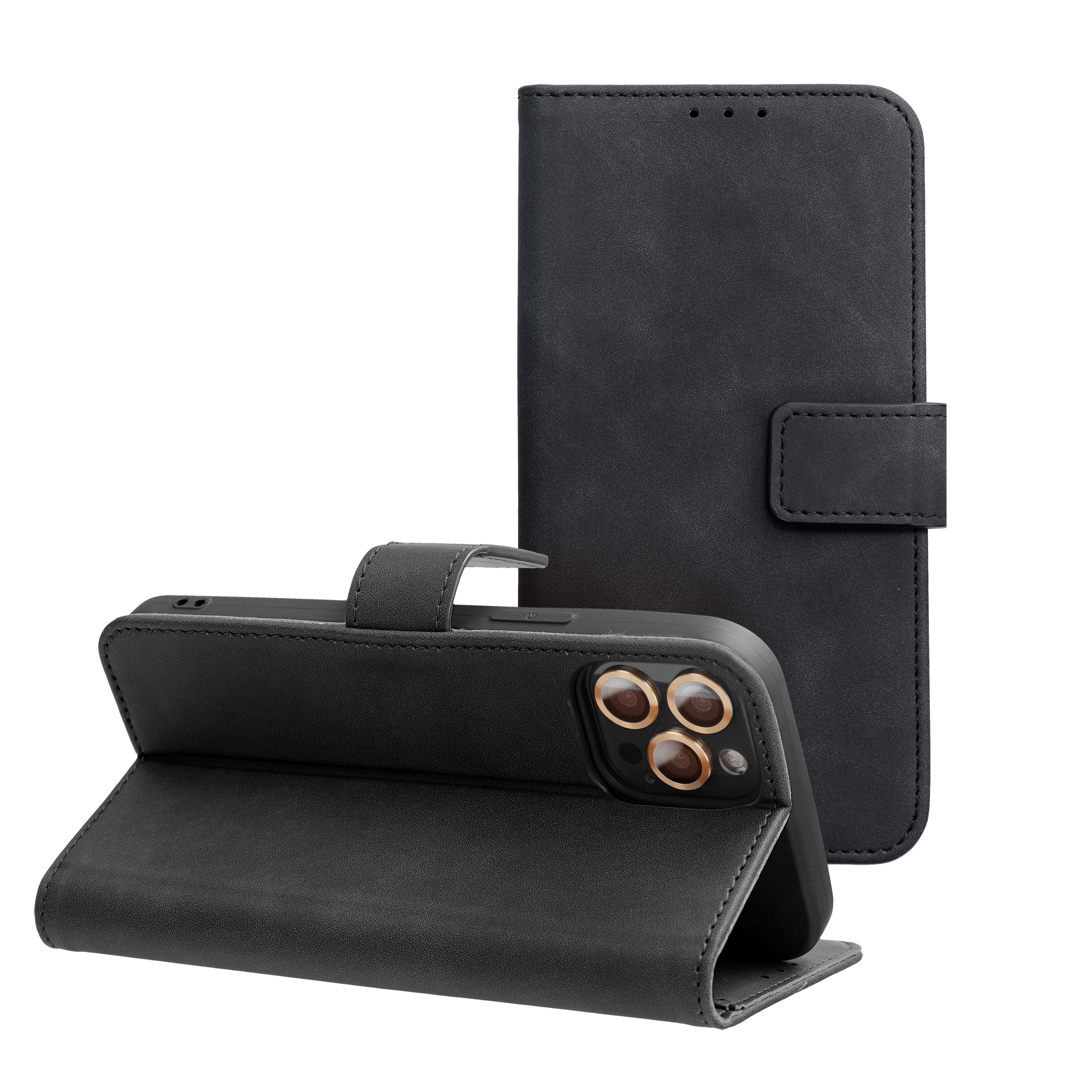 Pokrowiec etui z klapk na magnes Tender Book czarne Xiaomi Redmi 10C / 5