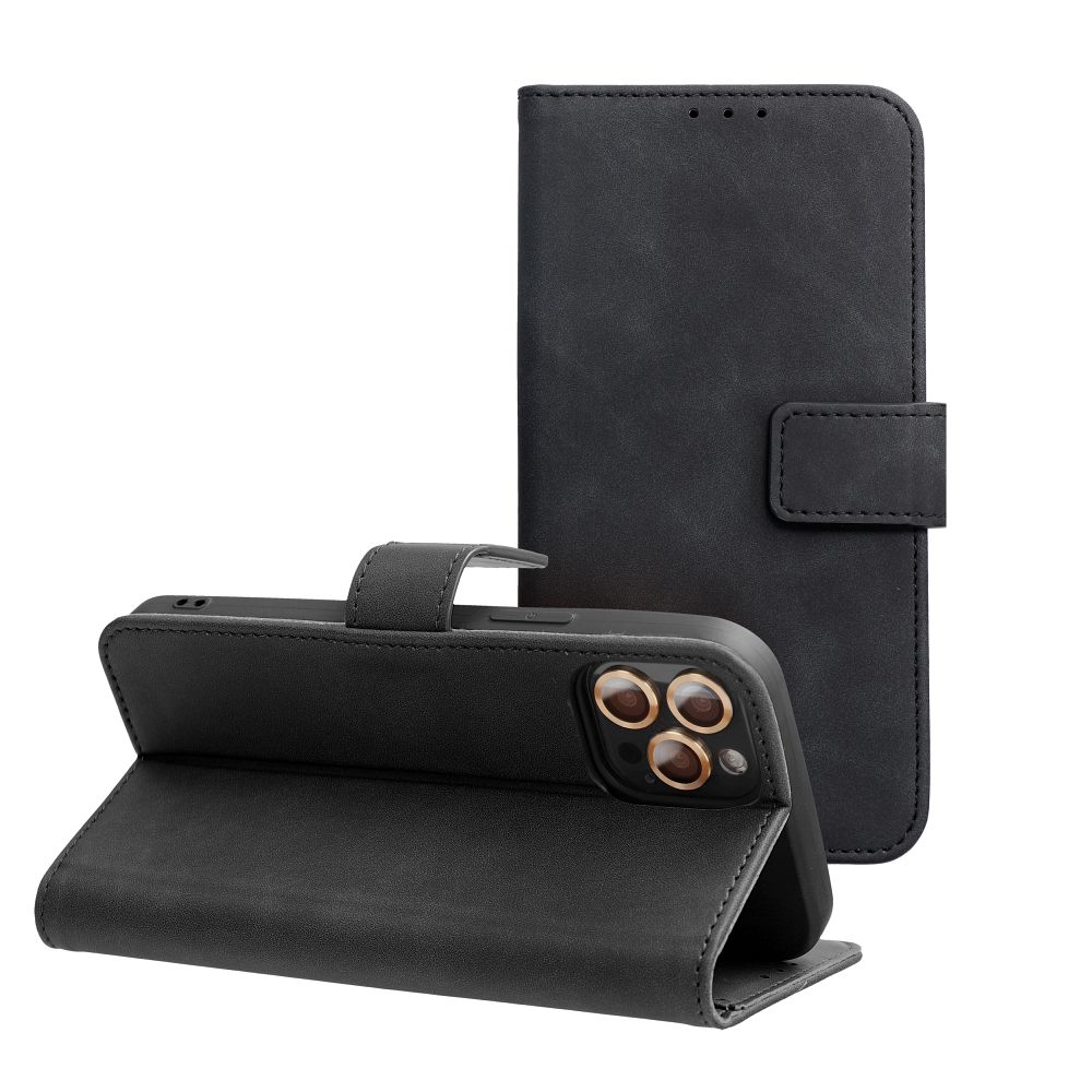 Pokrowiec etui z klapką na magnes Tender Book czarne Xiaomi Redmi 12C