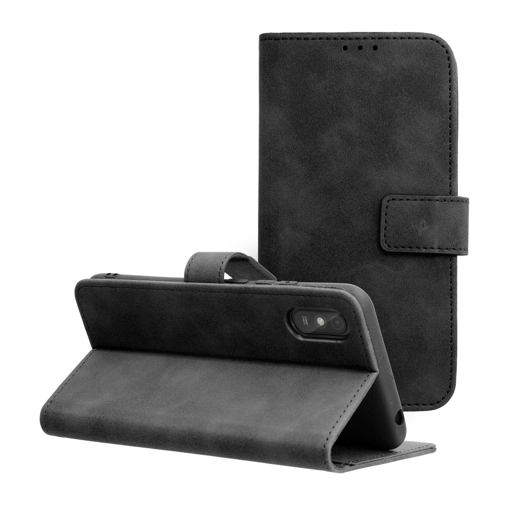 Pokrowiec etui z klapk na magnes Tender Book czarne Xiaomi Redmi 9AT