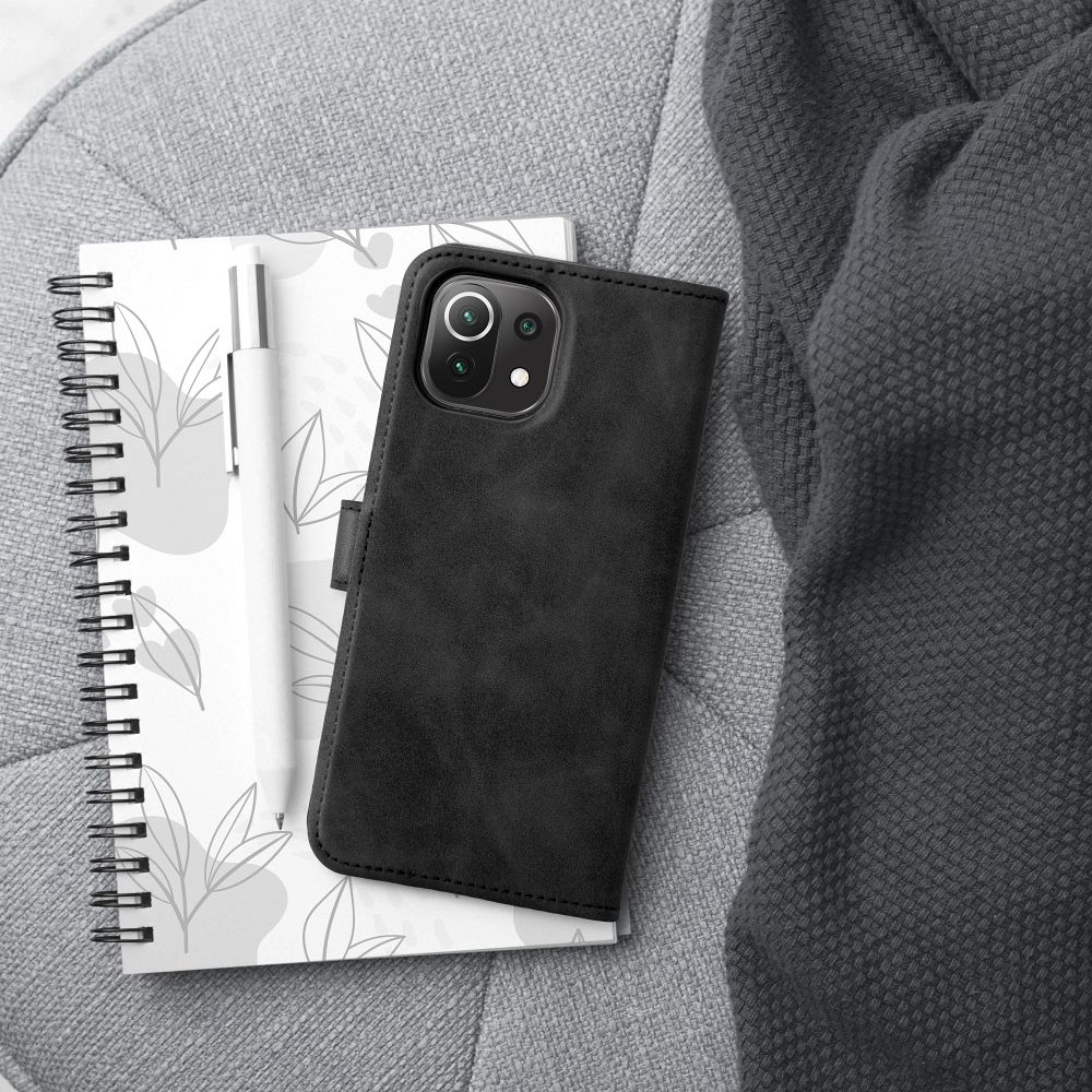 Pokrowiec etui z klapk na magnes Tender Book czarne Xiaomi Redmi Note 11 / 3