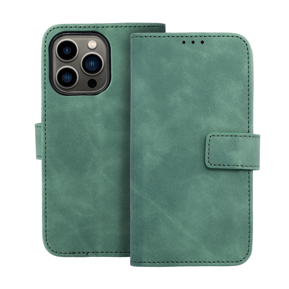 Pokrowiec etui z klapką na magnes Tender Book zielone APPLE iPhone 13 / 2