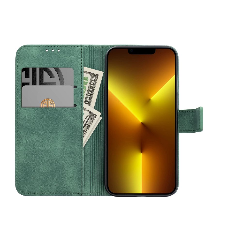 Pokrowiec etui z klapk na magnes Tender Book zielone APPLE iPhone 16 Pro / 2