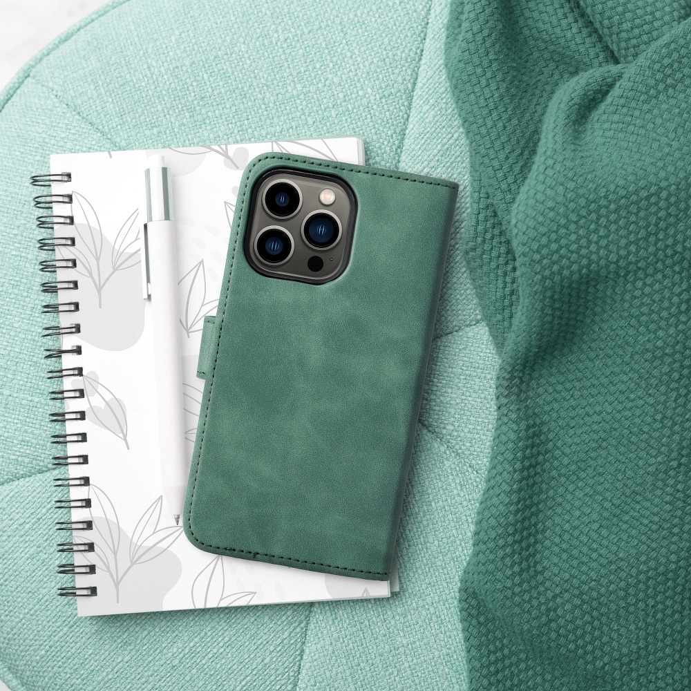 Pokrowiec etui z klapk na magnes Tender Book zielone APPLE iPhone SE 2020 / 3