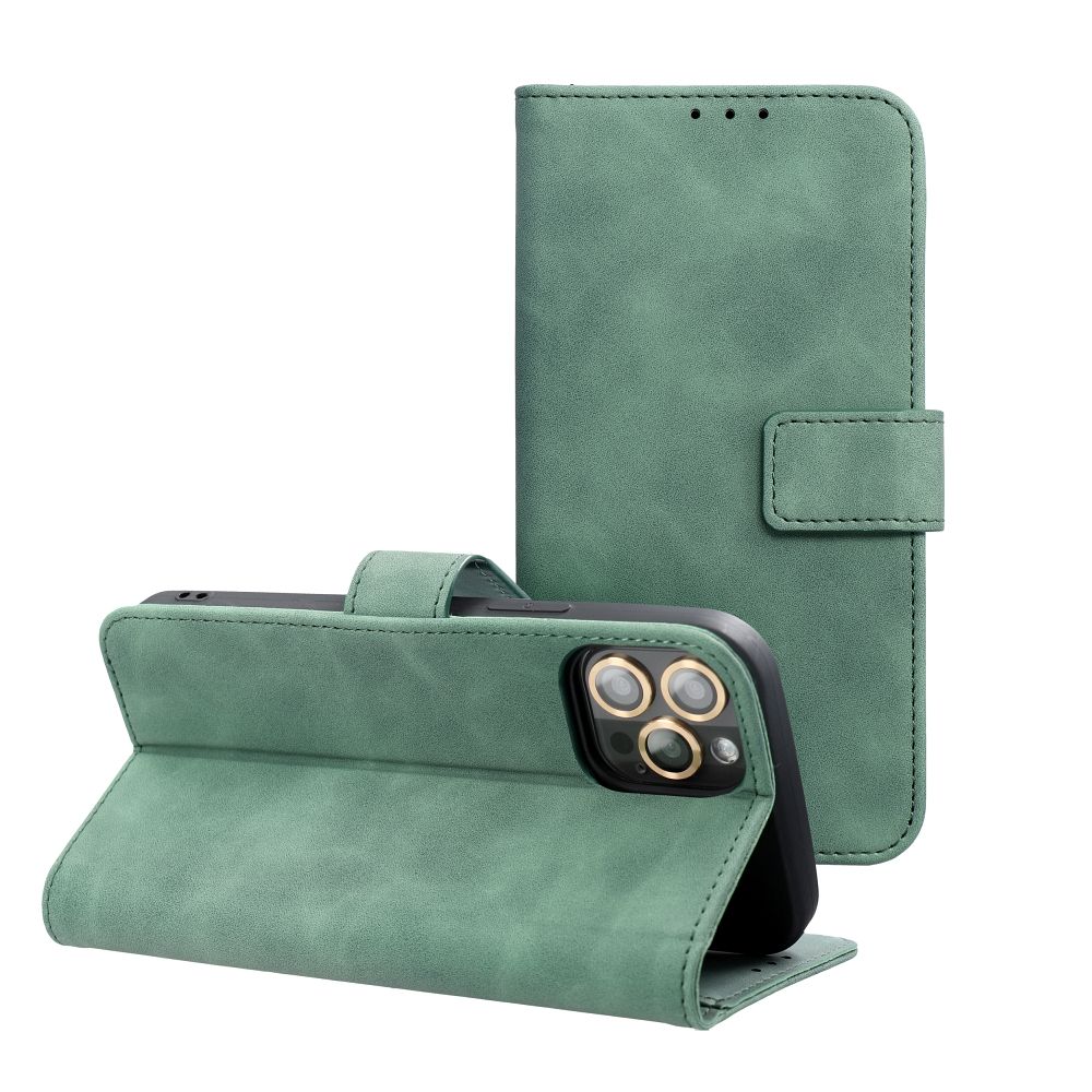 Pokrowiec etui z klapk na magnes Tender Book zielone SAMSUNG Galaxy A35 5G