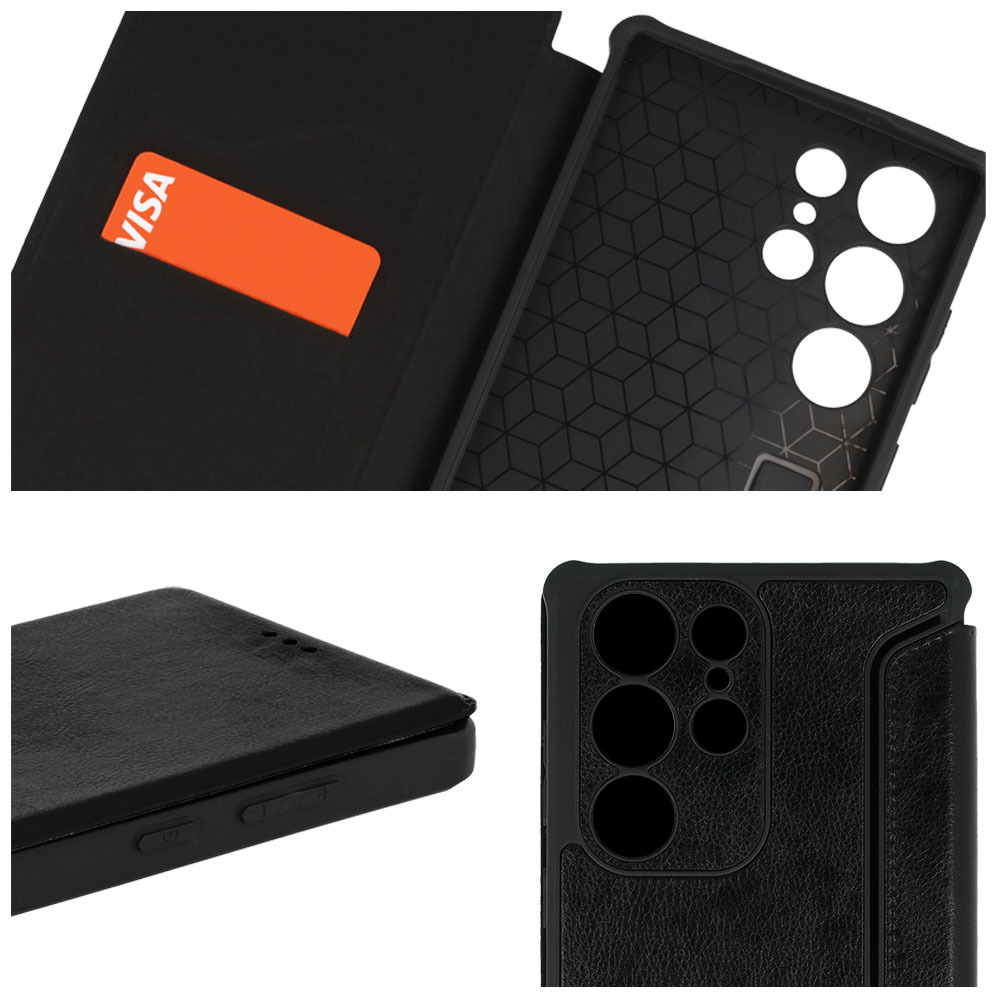 Pokrowiec etui z klapk Razor Leather Book czarne Xiaomi Redmi 9C / 7