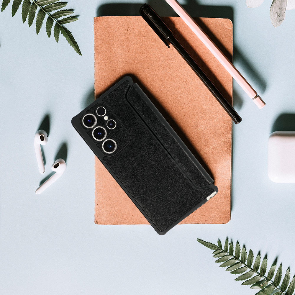 Pokrowiec etui z klapk Razor Leather Book czarne Xiaomi Redmi Note 11 Pro / 8