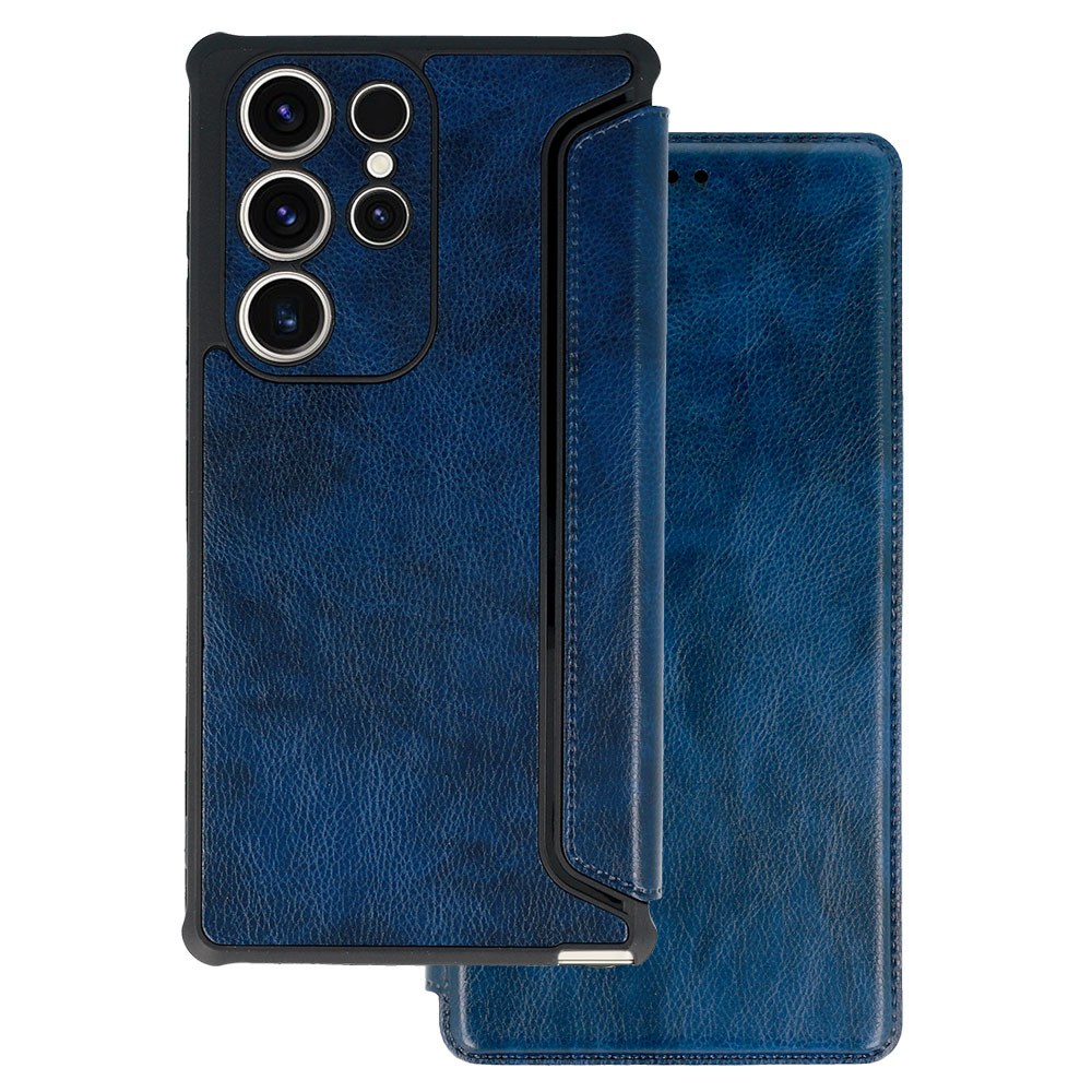 Pokrowiec etui z klapk Razor Leather Book granatowe SAMSUNG Galaxy A54 5G
