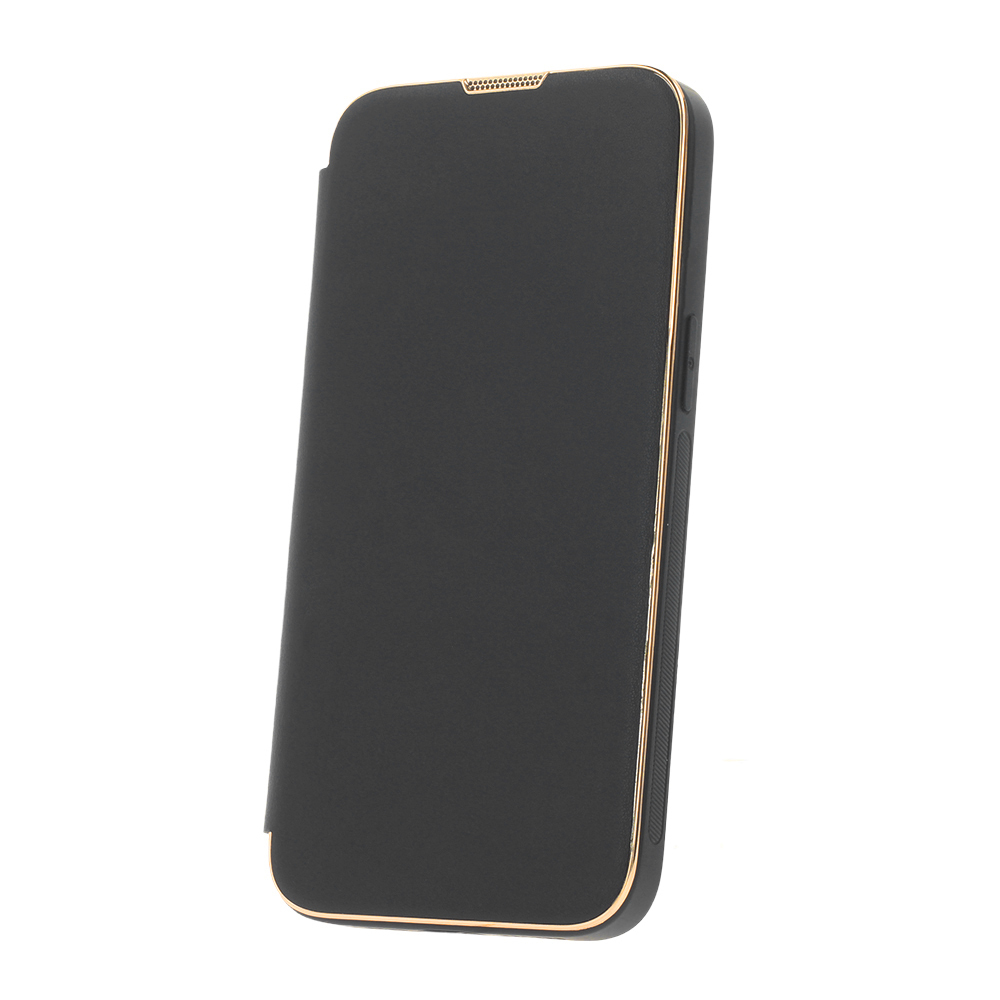 Pokrowiec etui z klapk Smart Gold Frame Mag czarne APPLE iPhone 12