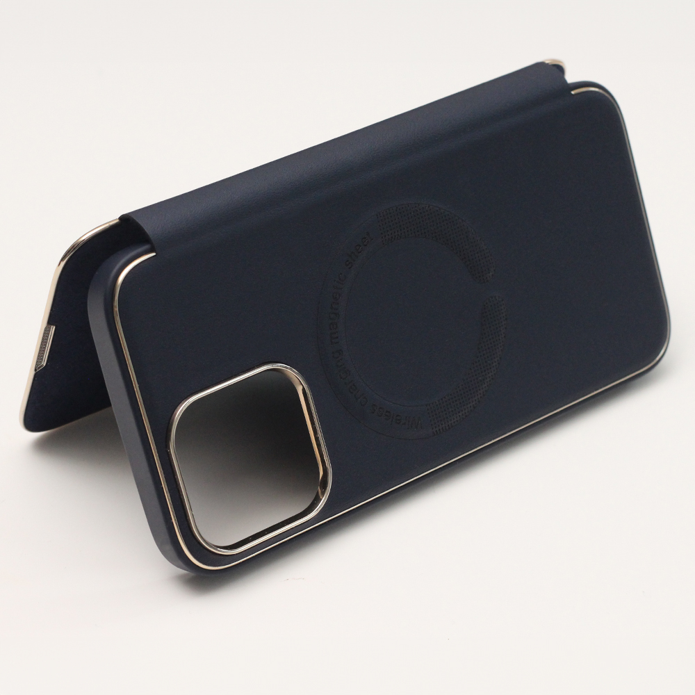 Pokrowiec etui z klapk Smart Gold Frame Mag granatowe APPLE iPhone 11 Pro Max / 4