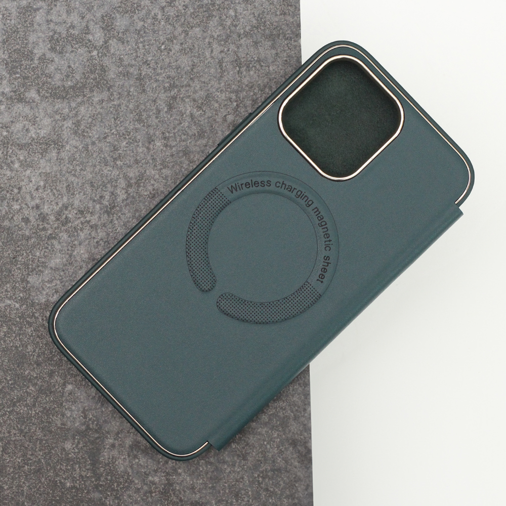 Pokrowiec etui z klapk Smart Gold Frame Mag zielone APPLE iPhone 11 Pro Max / 11