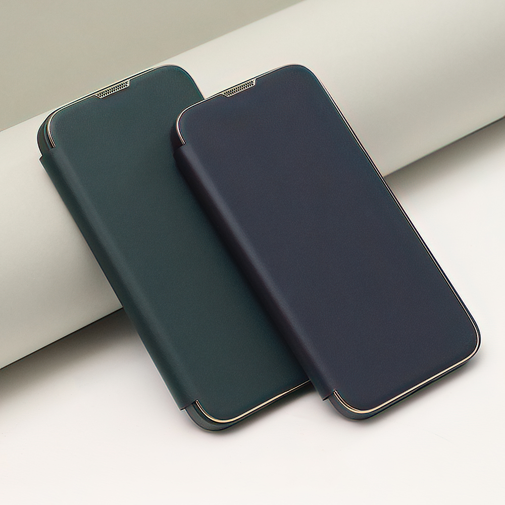 Pokrowiec etui z klapk Smart Gold Frame Mag zielone APPLE iPhone 15 Pro Max / 5