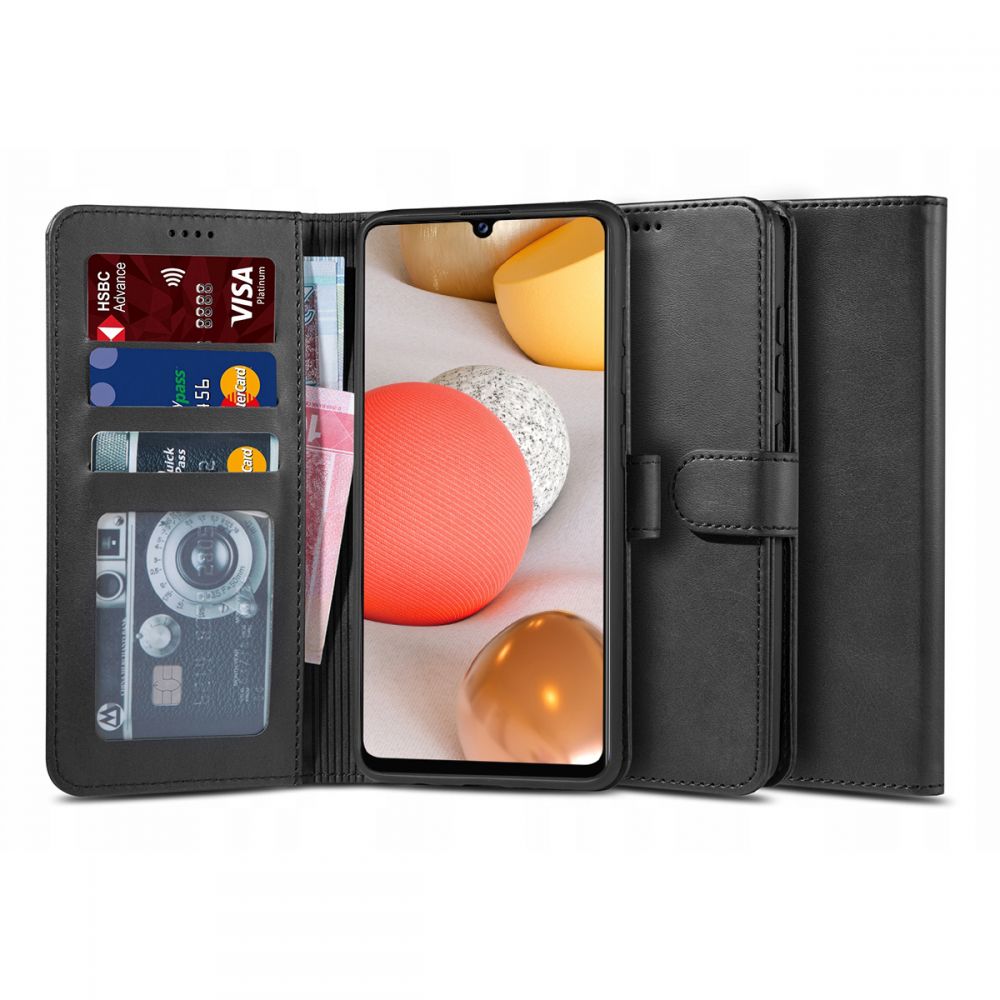 Pokrowiec etui z klapk Tech-protect Wallet 2 Czarne SAMSUNG Galaxy A42 5G