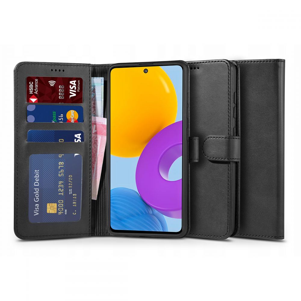 Pokrowiec etui z klapk Tech-protect Wallet 2 czarne SAMSUNG Galaxy M52 5G