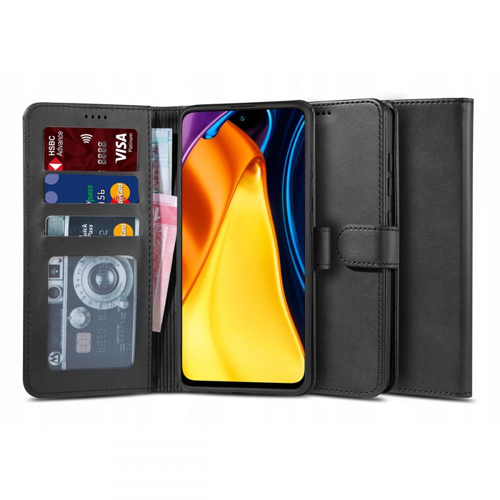 Pokrowiec etui z klapk Tech-protect Wallet 2 czarne Xiaomi Poco M3 Pro 5G