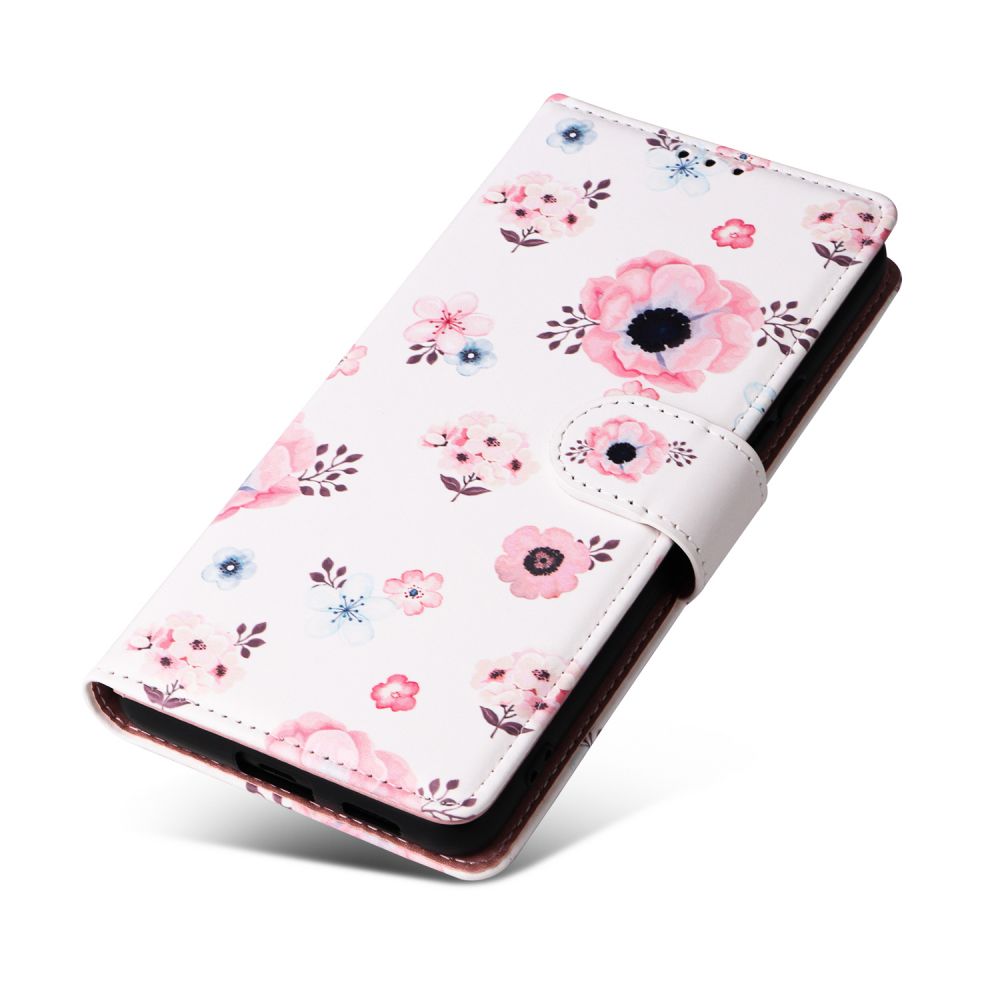 Pokrowiec etui z klapk Tech-protect Wallet Bloom biae SAMSUNG Galaxy A53 5G / 2