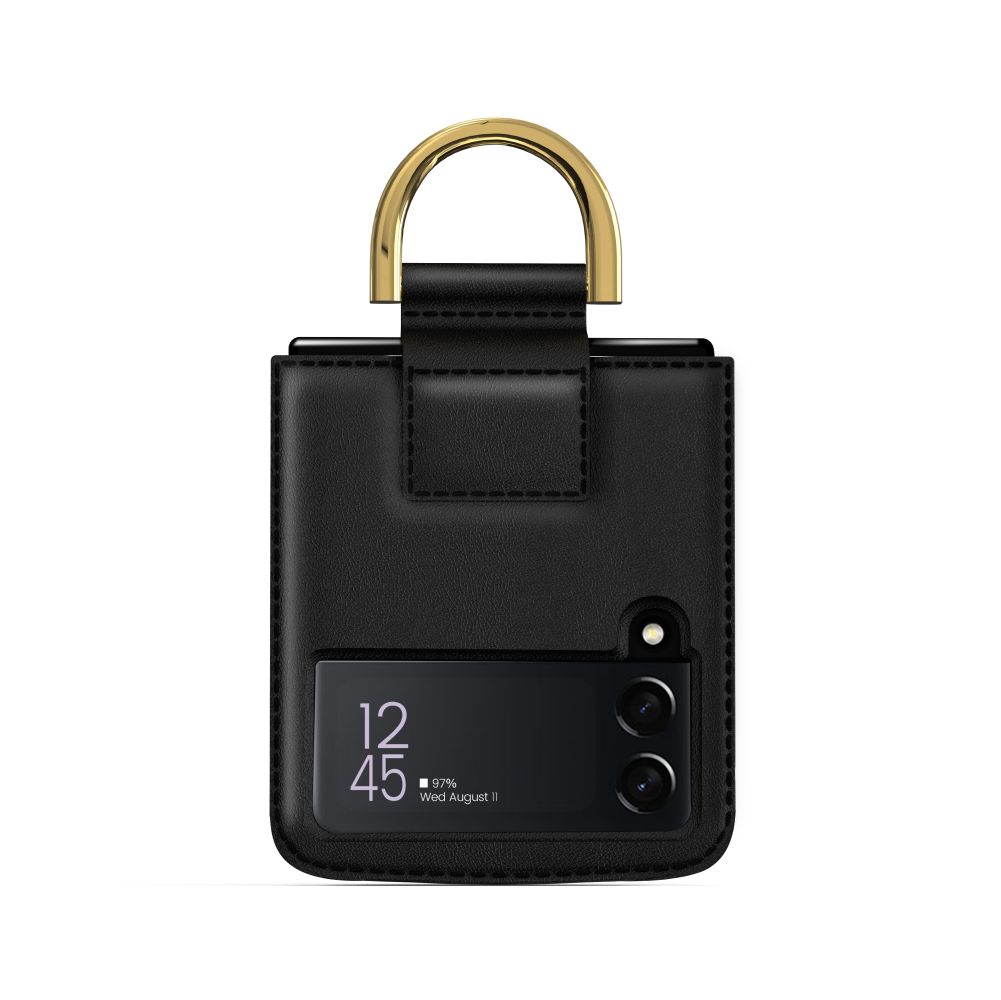 Pokrowiec etui z klapk Tech-protect Wallet Chain czarne SAMSUNG Galaxy Z Flip 4 / 4