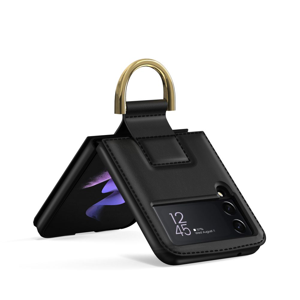 Pokrowiec etui z klapk Tech-protect Wallet Chain czarne SAMSUNG Galaxy Z Flip 4 / 6