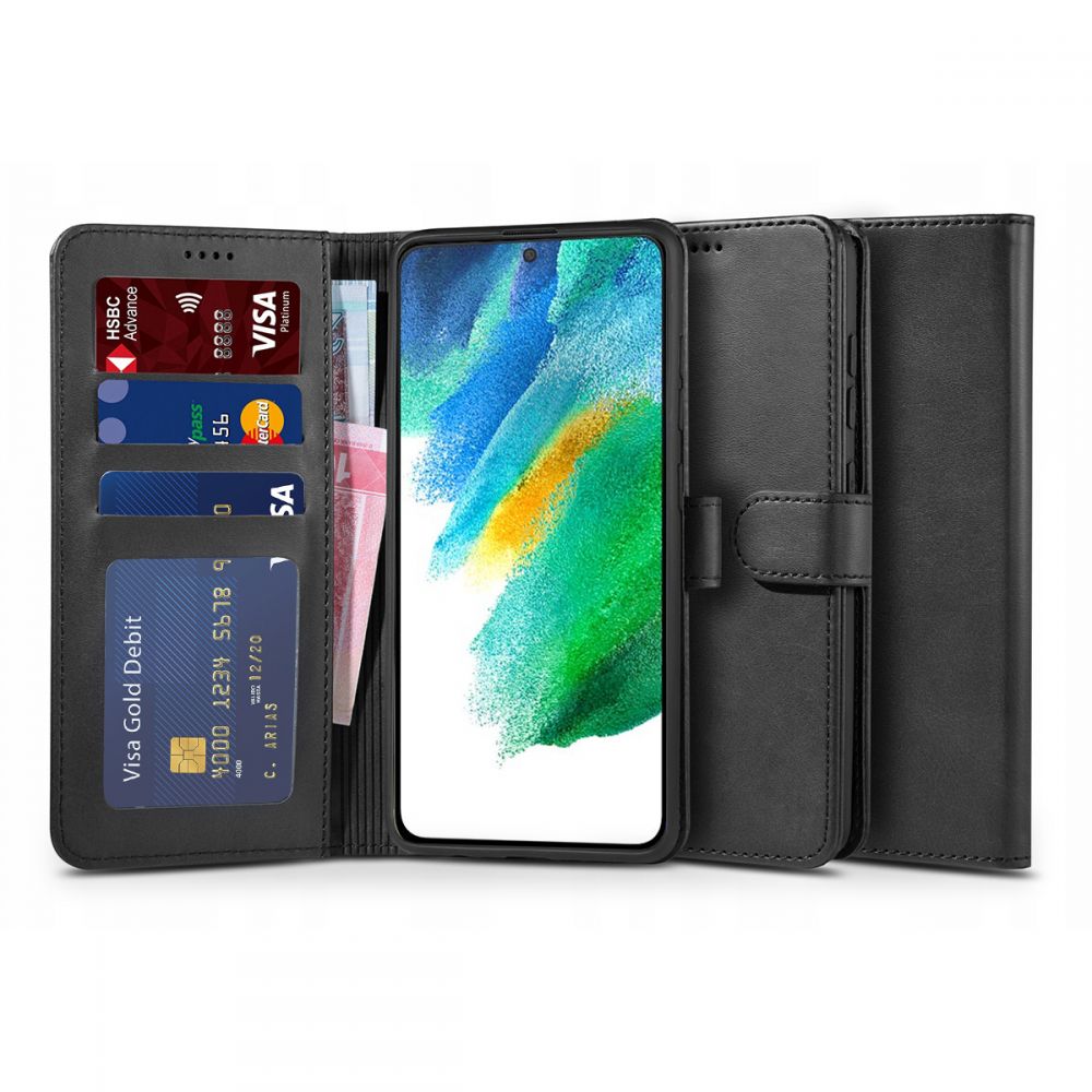Pokrowiec etui z klapk Tech-protect Wallet Czarne czarne SAMSUNG Galaxy S21 FE