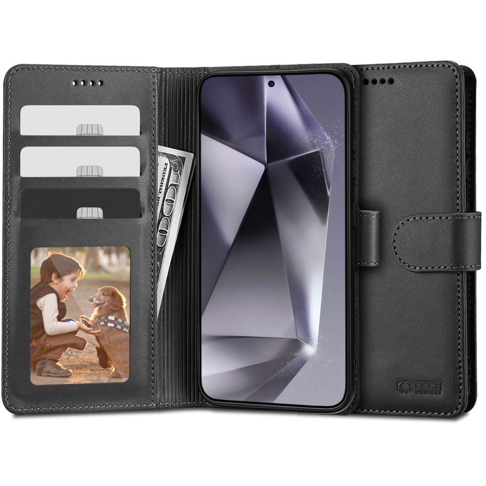 Pokrowiec etui z klapk Tech-protect Wallet Czarne czarne SAMSUNG Galaxy S24