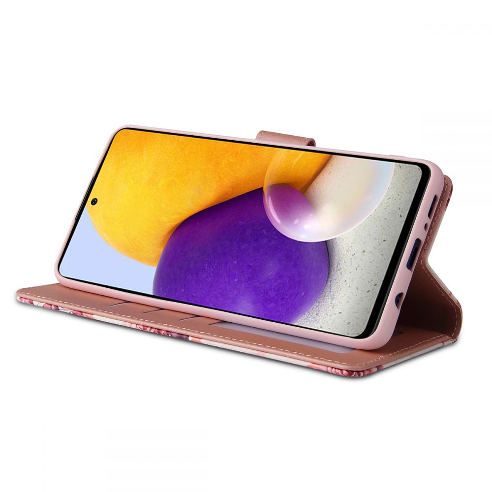Pokrowiec etui z klapk Tech-protect Wallet Floral rose SAMSUNG Galaxy A72 / 2