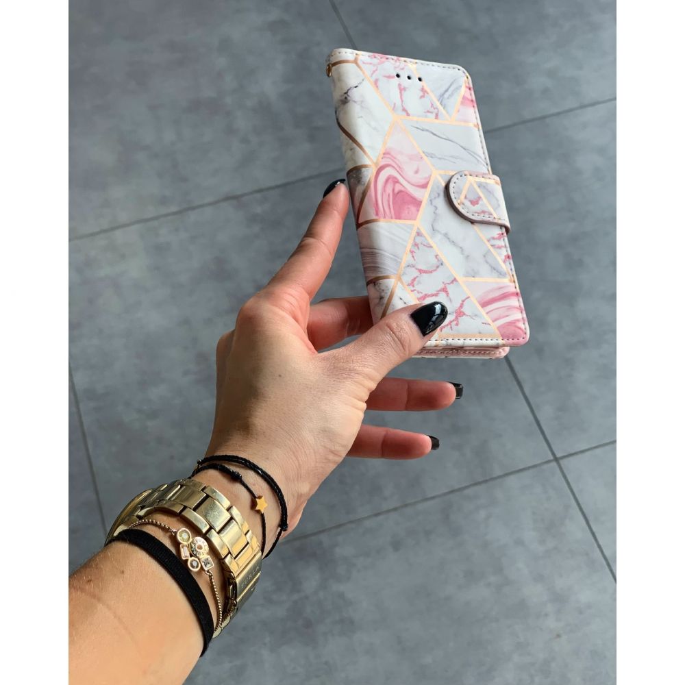 Pokrowiec etui z klapk Tech-protect Wallet Czarne marble Xiaomi Redmi 10 / 6