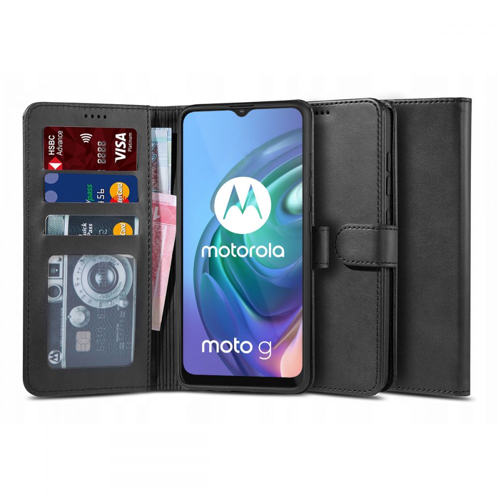 Pokrowiec etui z klapk Tech-protect Wallet czarne MOTOROLA Moto G10