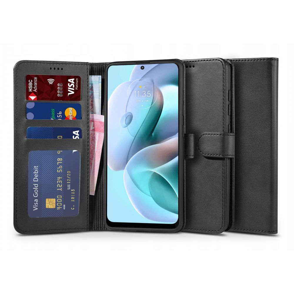 Pokrowiec etui z klapk Tech-protect Wallet czarne MOTOROLA Moto G31