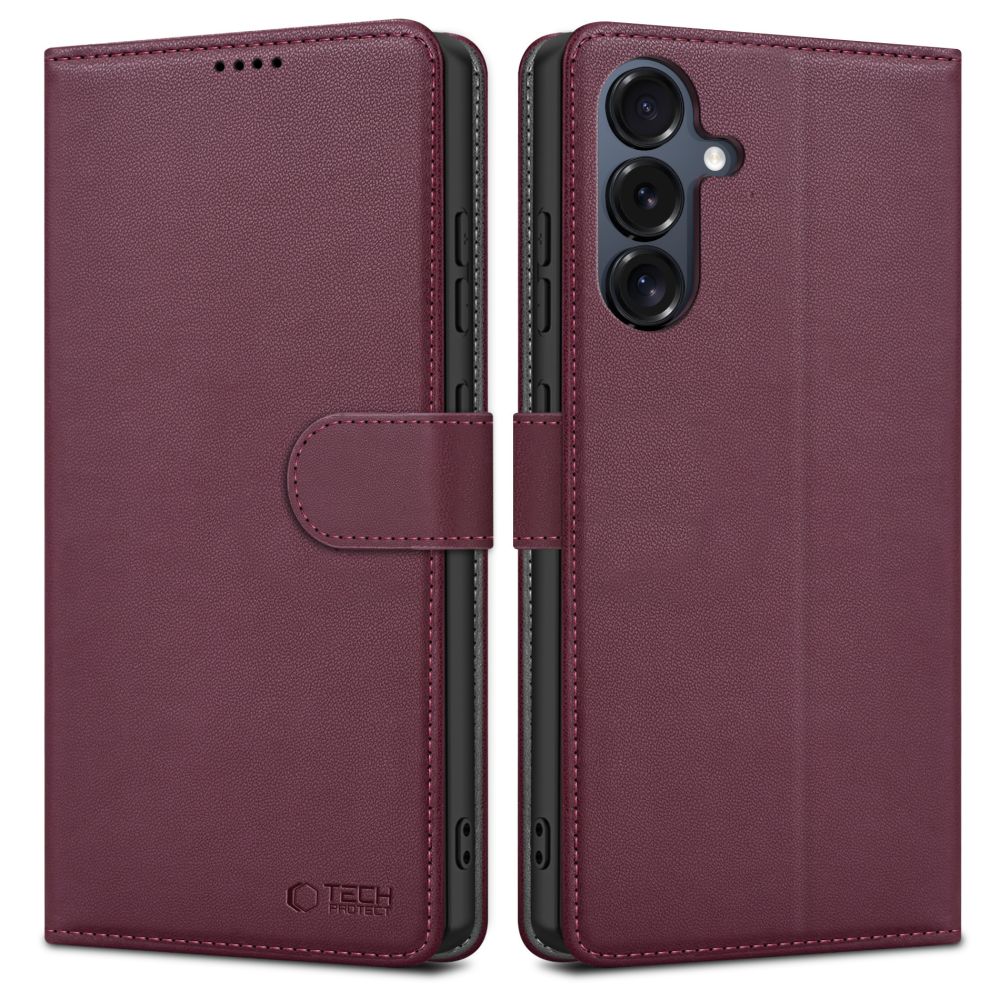 Pokrowiec etui z klapk Tech-protect Wallet Czarne mulberry SAMSUNG Galaxy A16 5G