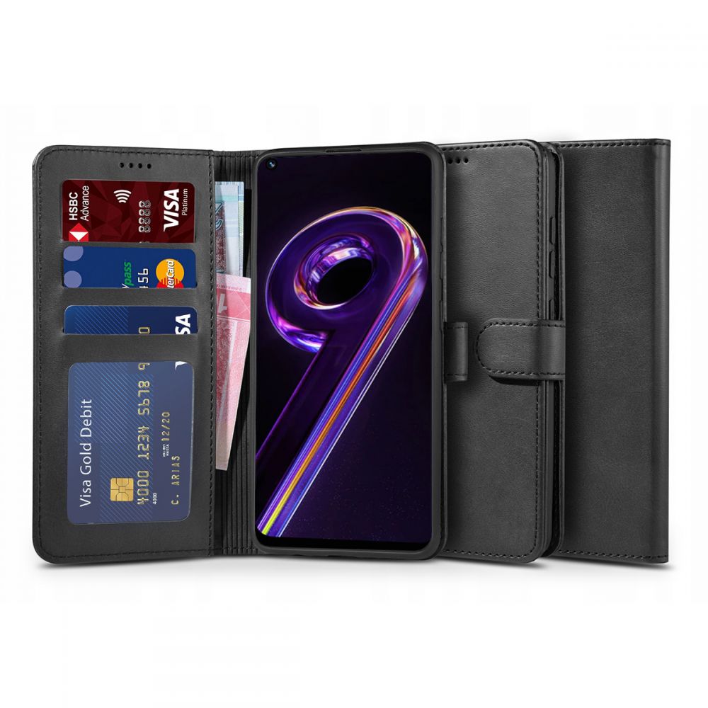 Pokrowiec etui z klapk Tech-protect Wallet czarne Realme 9 Pro