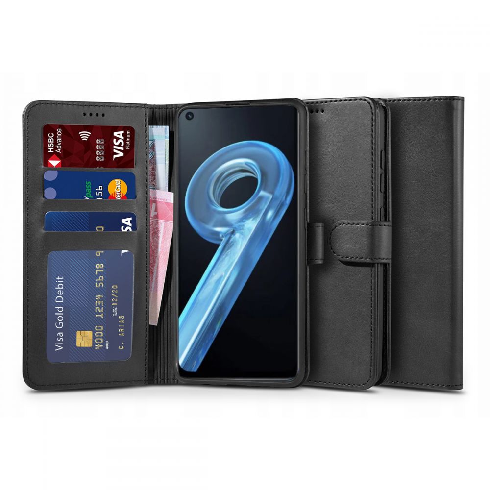 Pokrowiec etui z klapk Tech-protect Wallet czarne Realme 9i