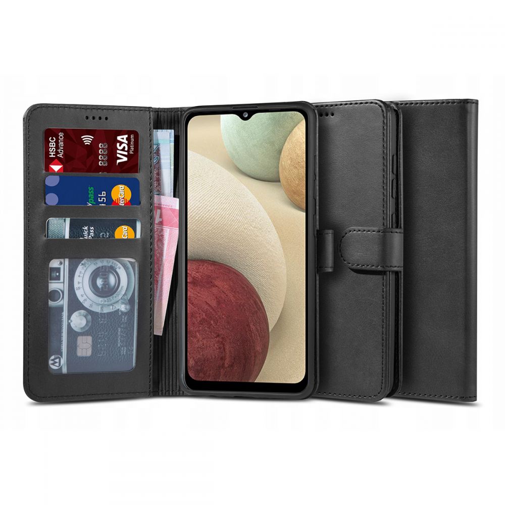 Pokrowiec etui z klapk Tech-protect Wallet czarne SAMSUNG Galaxy A12