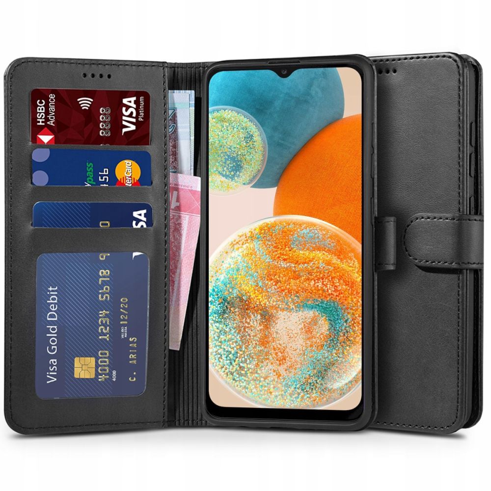 Pokrowiec etui z klapk Tech-protect Wallet czarne SAMSUNG Galaxy A23 5G