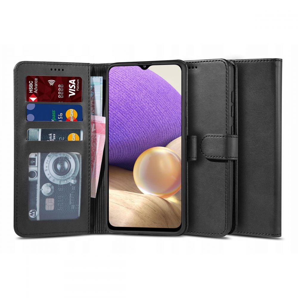 Pokrowiec etui z klapk Tech-protect Wallet czarne SAMSUNG Galaxy A32 5G