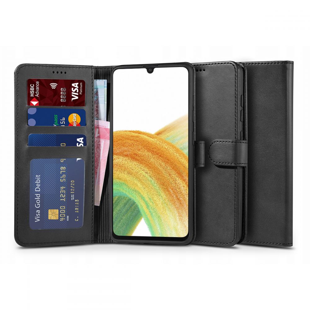 Pokrowiec etui z klapk Tech-protect Wallet czarne SAMSUNG Galaxy A33 5G