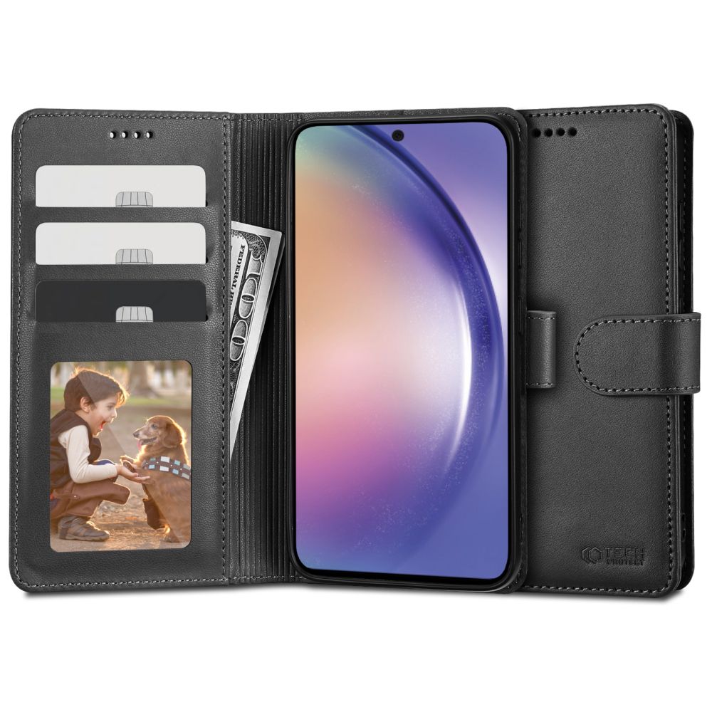 Pokrowiec etui z klapk Tech-protect Wallet Czarne SAMSUNG Galaxy A54 5G