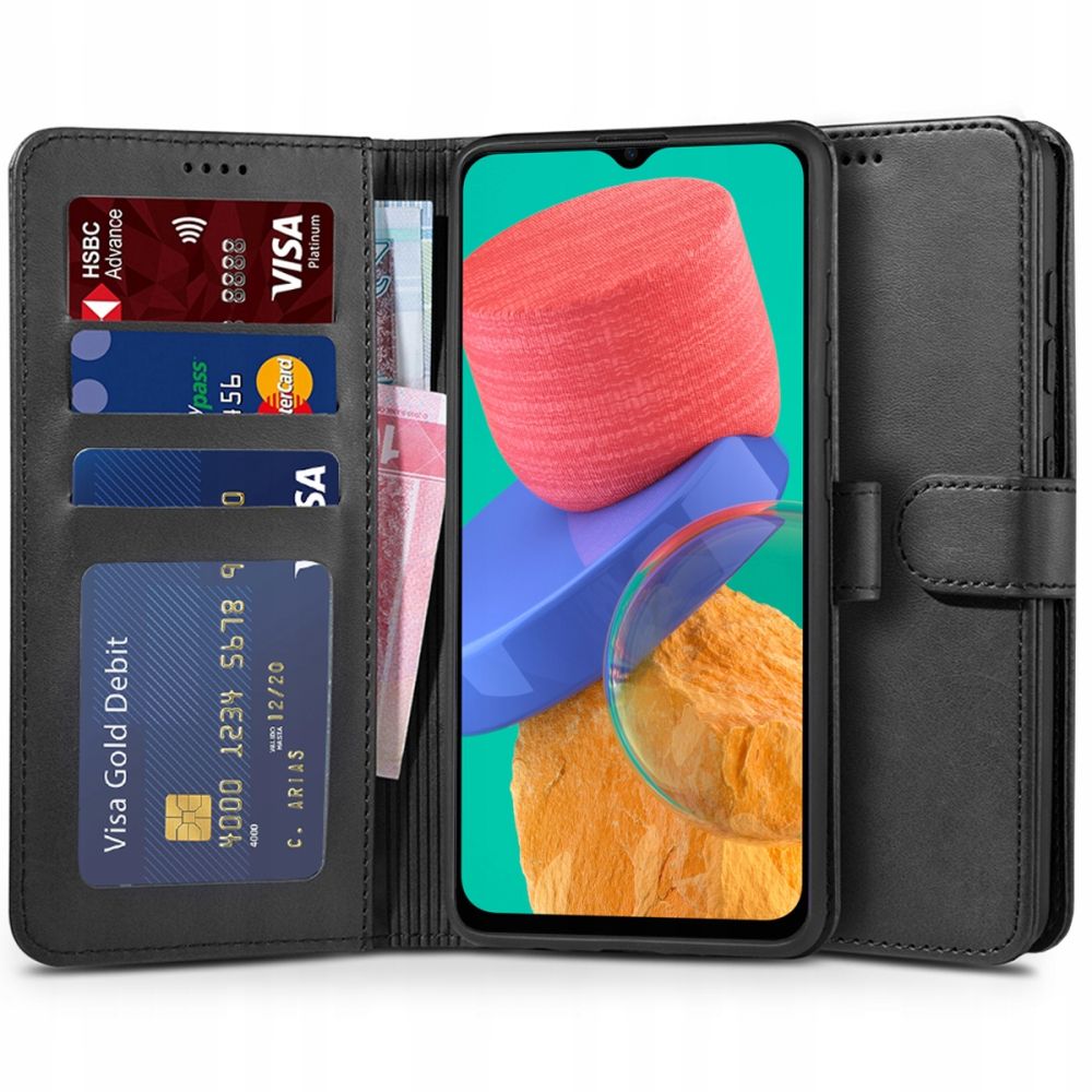 Pokrowiec etui z klapk Tech-protect Wallet czarne SAMSUNG Galaxy M33 5G