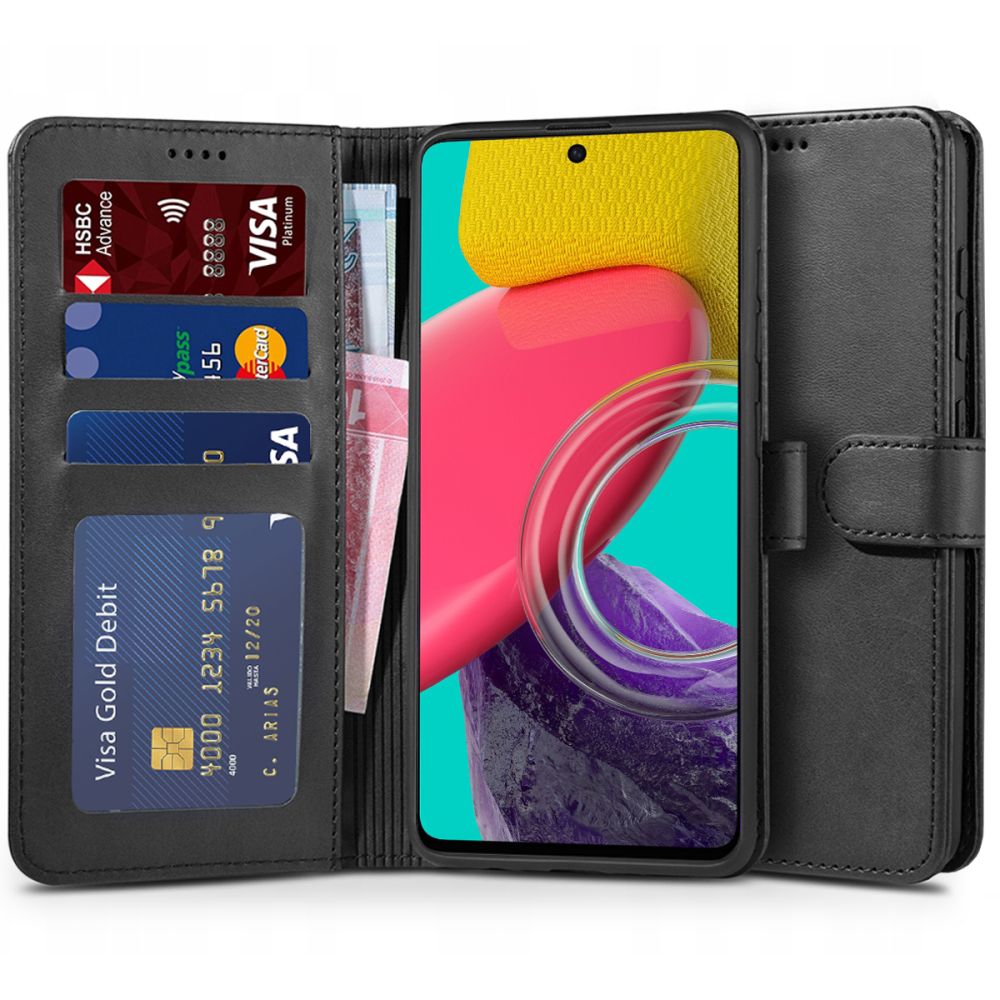 Pokrowiec etui z klapk Tech-protect Wallet czarne SAMSUNG Galaxy M53 5G