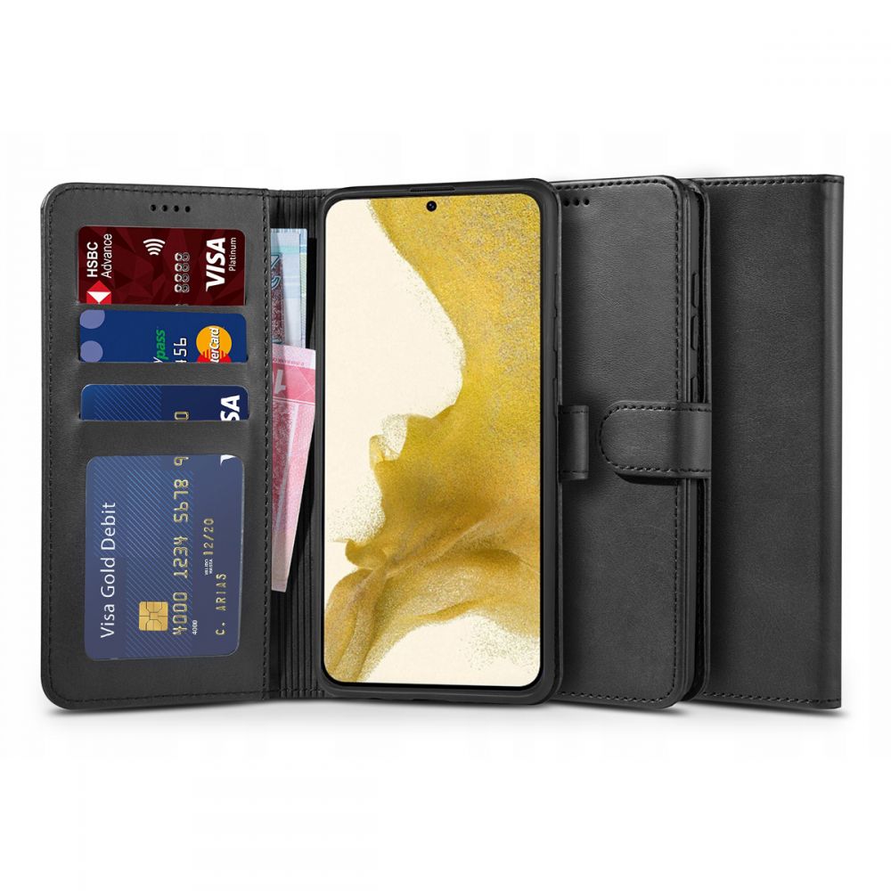 Pokrowiec etui z klapk Tech-protect Wallet czarne SAMSUNG Galaxy S22+
