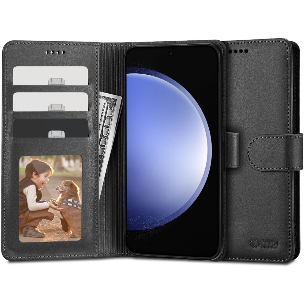 Pokrowiec etui z klapk Tech-protect Wallet czarne SAMSUNG Galaxy S23 FE