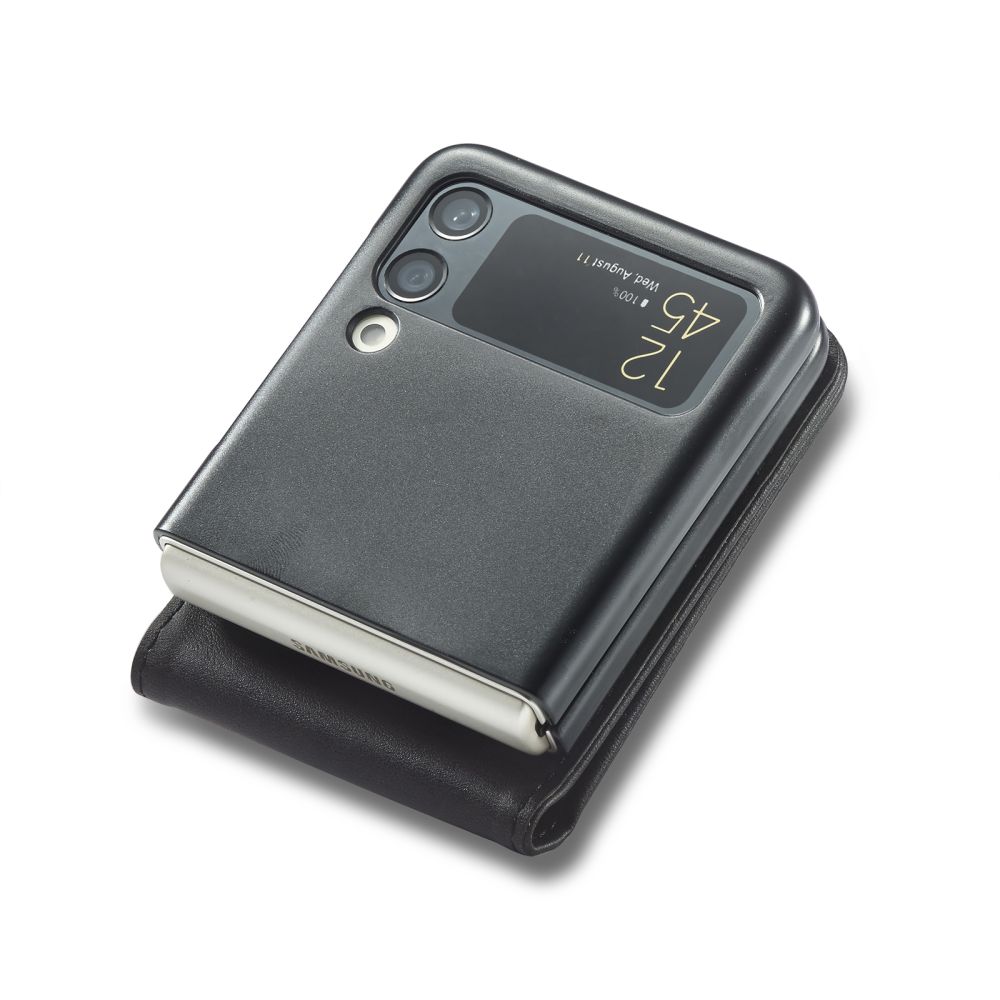 Pokrowiec etui z klapk Tech-protect Wallet czarne SAMSUNG Galaxy Z Flip 4 / 5