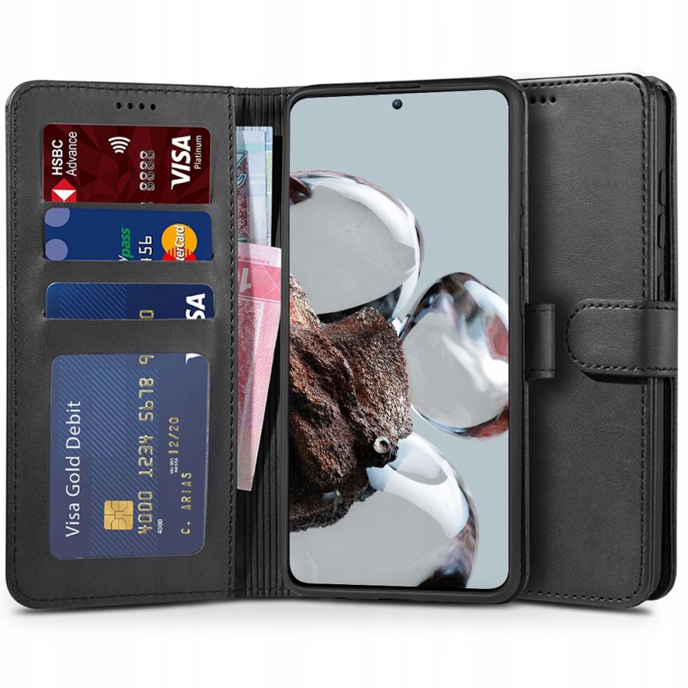 Pokrowiec etui z klapk Tech-protect Wallet czarne Xiaomi 12T Pro