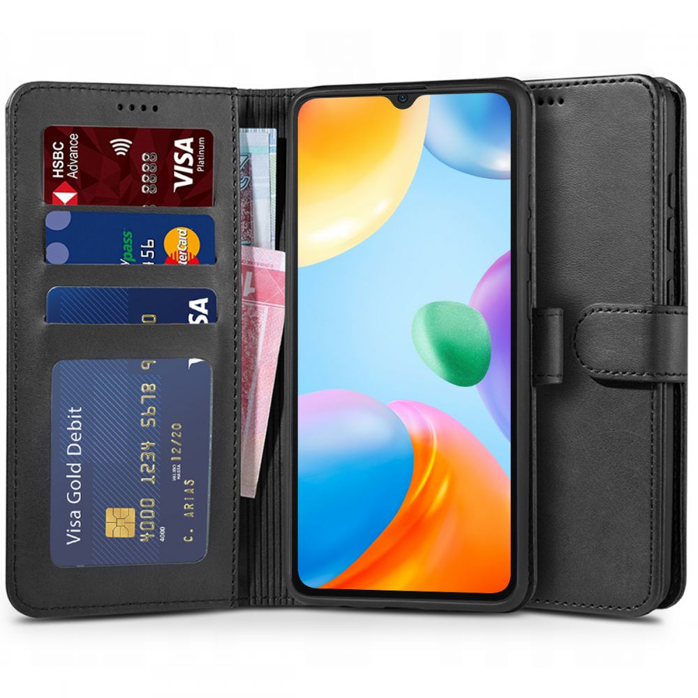 Pokrowiec etui z klapk Tech-protect Wallet czarne Xiaomi Redmi 10C