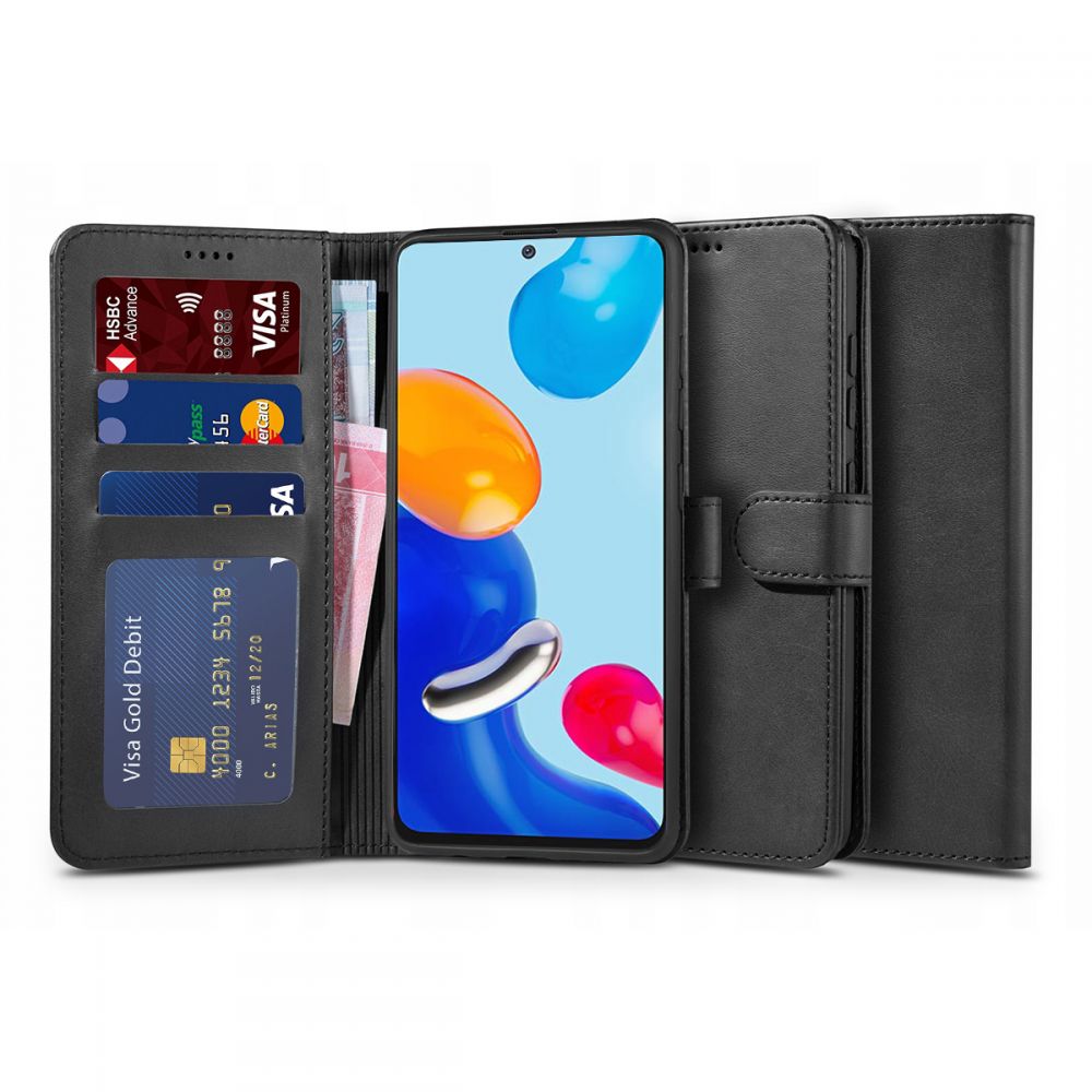 Pokrowiec etui z klapk Tech-protect Wallet czarne Xiaomi Redmi Note 11 Pro