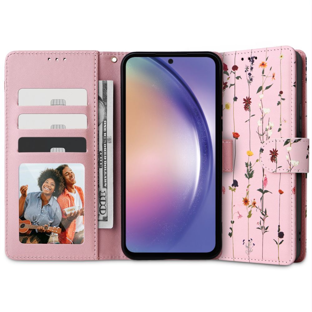 Pokrowiec etui z klapk Tech-protect Wallet Garden rowe SAMSUNG Galaxy A34 5G / 5