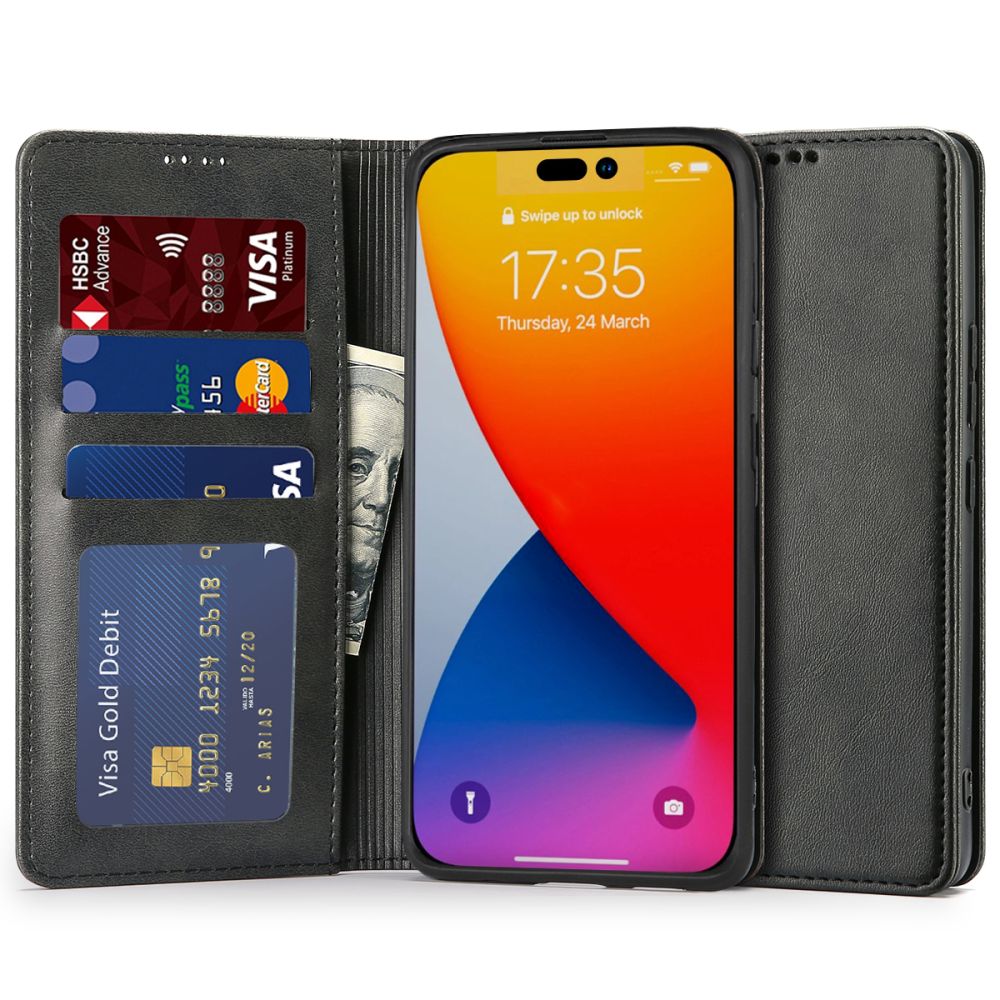 Pokrowiec etui z klapk Tech-protect Wallet Magnet czarne APPLE iPhone 14 Pro Max