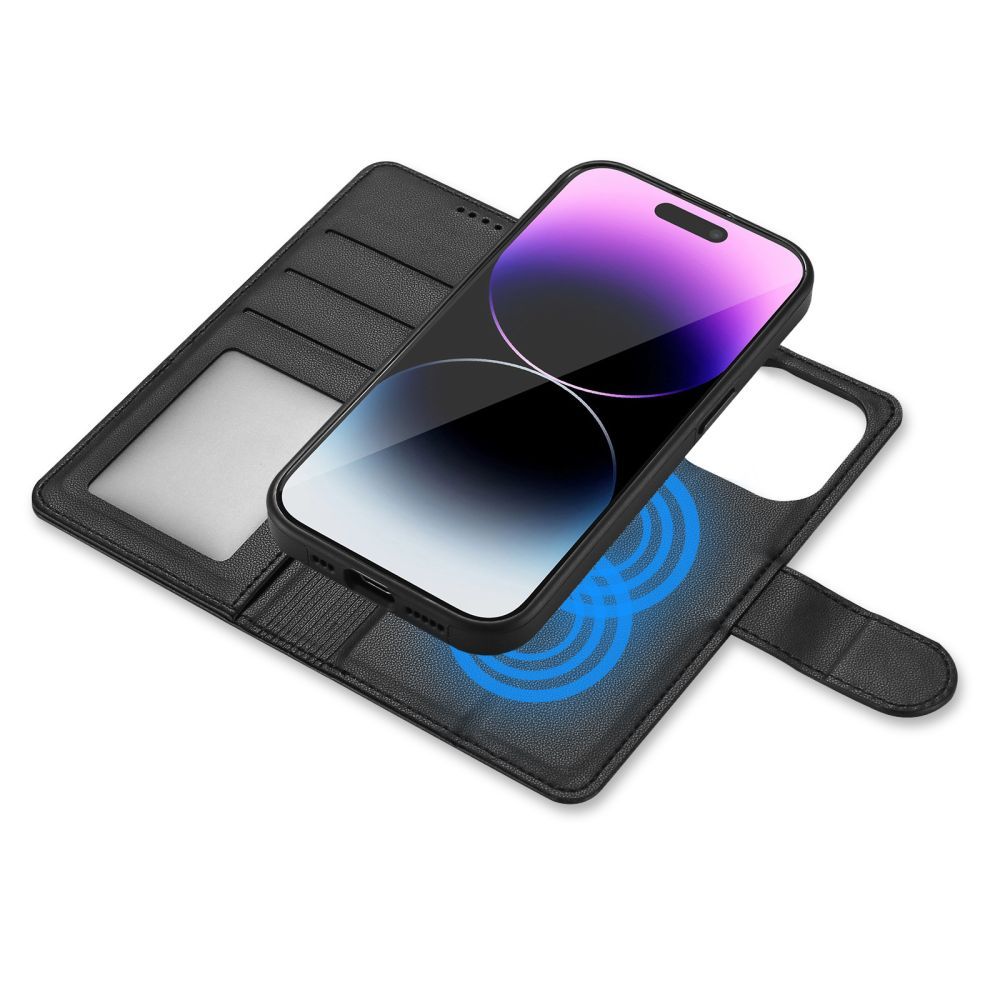 Pokrowiec etui z klapk Tech-protect Wallet Magsafe czarne APPLE iPhone 15 Pro / 3
